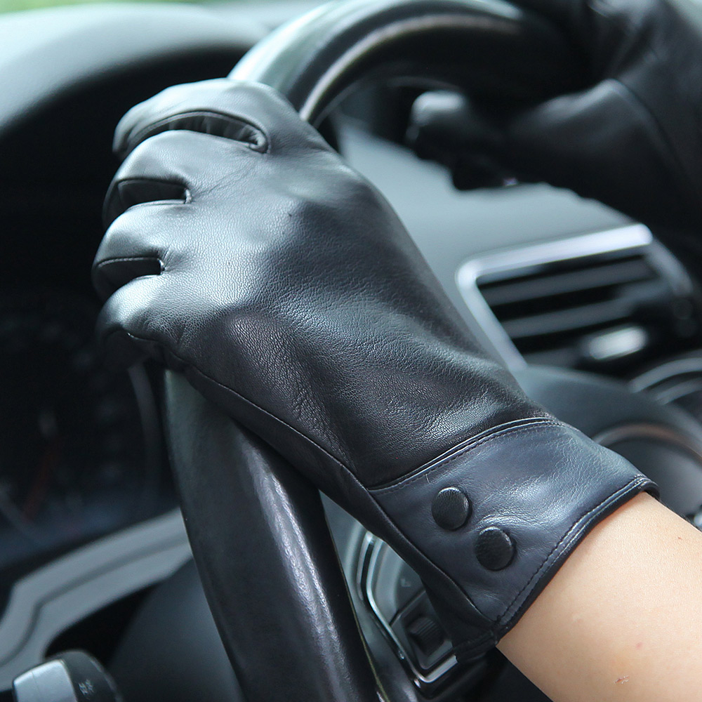 Fashion Black Real Leather Glo - огляд і ціна Wool Glove Lined
