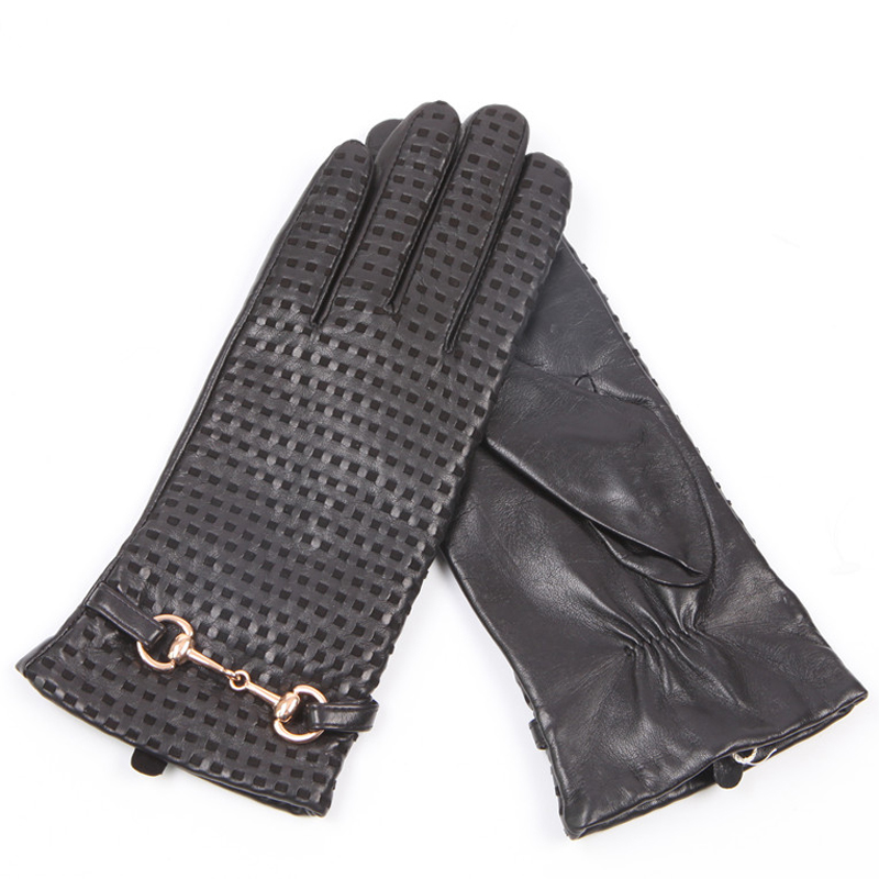 Real Leather Gloves Female The - огляд і ціна Wool Glove Lined