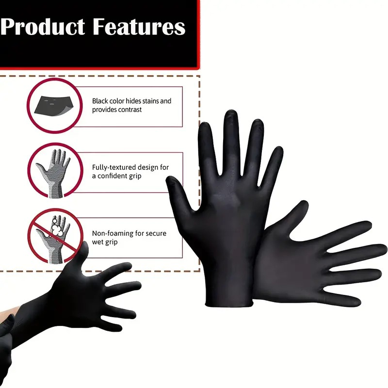 Black Disposable Nitrile Glove - огляд і ціна Nitrile Mechanic Glove