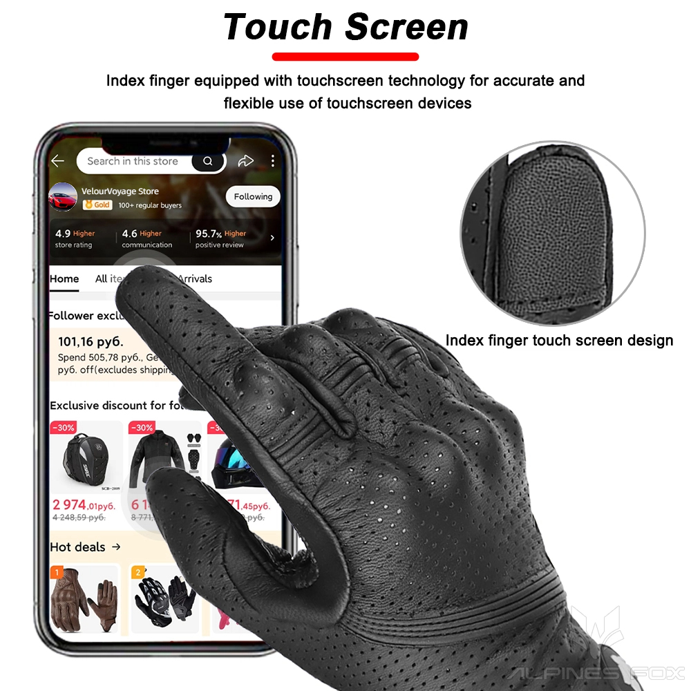 Unisex Vintage Leather Motorcy - огляд і ціна Motorcycle Glove Knuckle