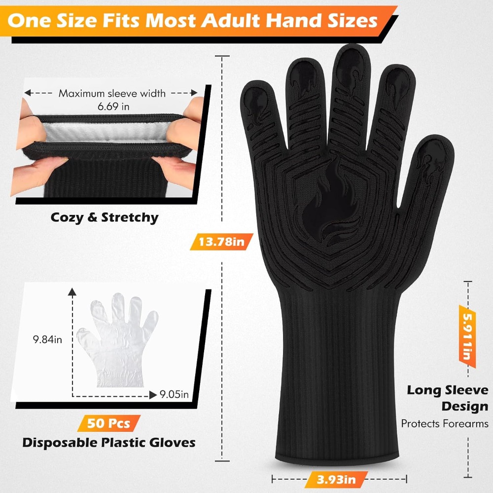 BBQ Gloves, 1472°F Heat Resist - огляд і ціна Heat Resistant Glove